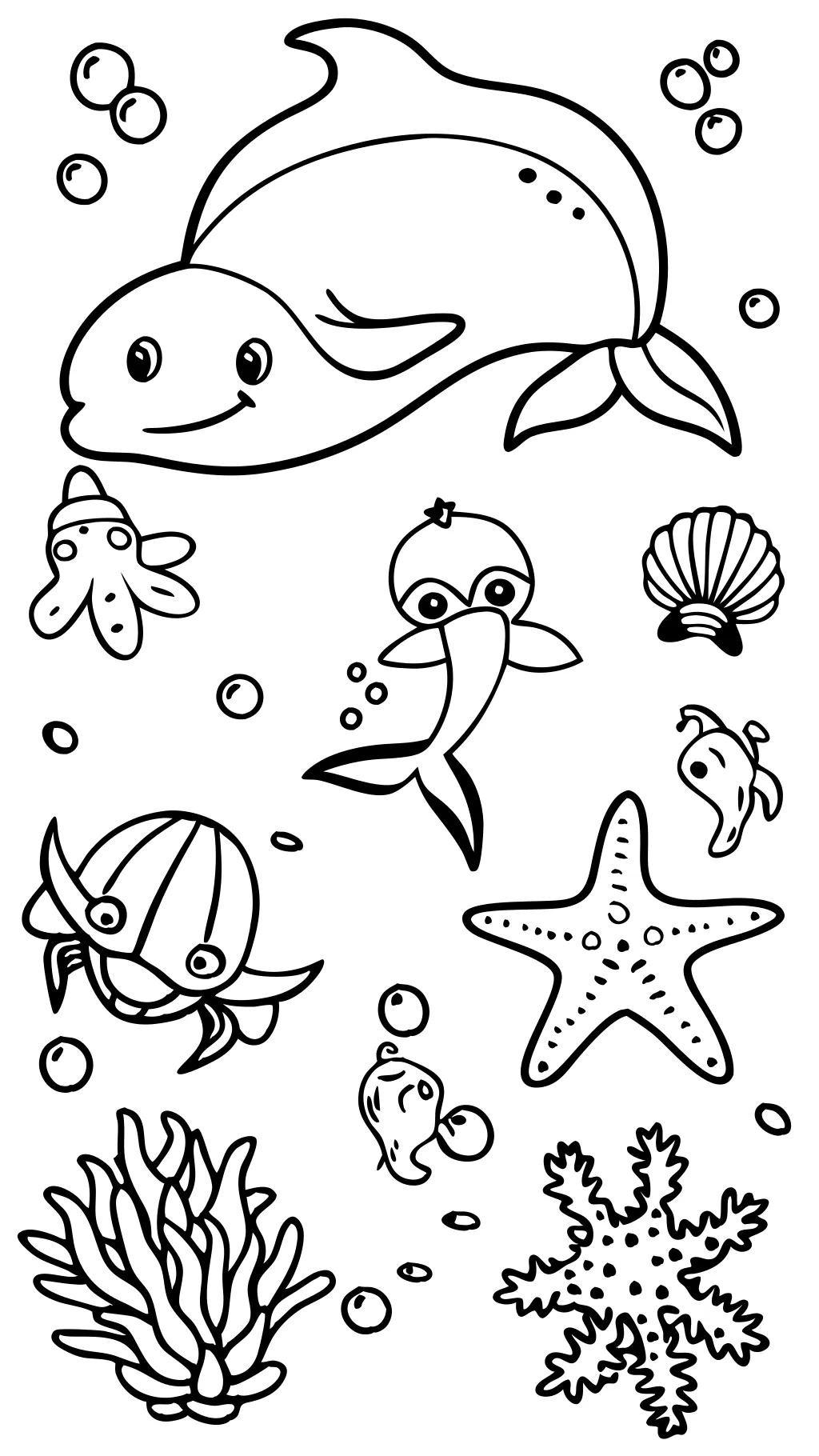 sea creatures coloring page